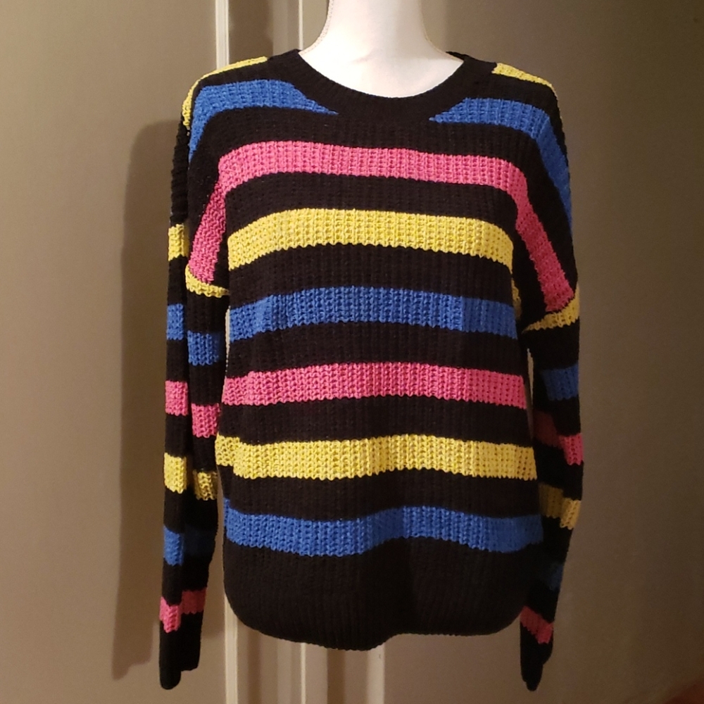 Black Stripe Sweater - Juniors XL